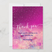 Chic grillige roze ombre glitter bedankt kaart (Voorkant)