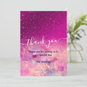 Chic grillige roze ombre glitter bedankt kaart (Staand voorkant)