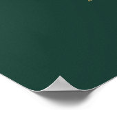 Chic Groen Gouden Script Bruidsfeest Welkomstbord Poster (Hoek)