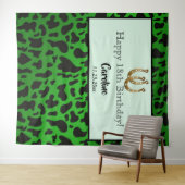 Chic Groen, Koeienvlekken & Gouden Hoefijzer Verja Wandkleed (In Situ (horizontaal))