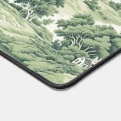  Chic Groen Toile de Jouy Trees Aangepaste naam Bureaumat (Hoek)