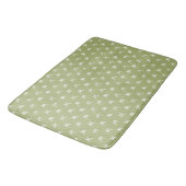 Chic groen wit monogram badmat (Gekanteld)