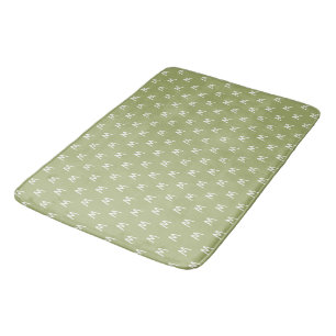 Chic groen wit monogram badmat
