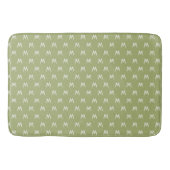 Chic groen wit monogram badmat (Voorkant)