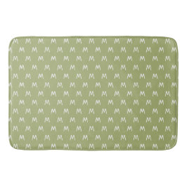 Chic groen wit monogram badmat