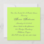 Chic  Groene Bloemen Bruids Douche Uitnodiging (Achterkant)