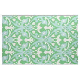 Chic-groene en turquoise-ikattribale patronen stof