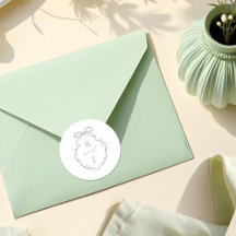 Chic Groene Hand Getrokken Boog & Lint Monogram Cr