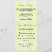 Chic groene vogelkooi, liefde vogels bruiloft prog programmakaart (Achterkant)