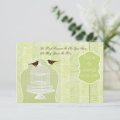 Chic groene vogelkooi, liefdesvogels RSVP 3.5 x 5 (Staand voorkant)