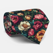 Chic Groomsmen Gift Peonies Floral Stropdas (Opgerold)