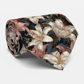 Chic Groomsmen Lilies Flower Stropdas (Opgerold)