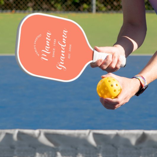 Chic grootmoeder gevestigde scripttypografie pickleball paddle (Insitu)
