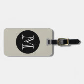 CHIC GROUPON BAGAGELABEL_547 SAND/ZWARTE/MONOGRAM BAGAGELABEL (Voorkant horizontaal)