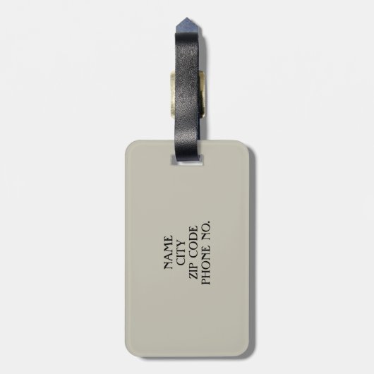 CHIC GROUPON BAGAGELABEL_547 SAND/ZWARTE/MONOGRAM BAGAGELABEL (Achterkant verticaal)