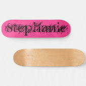 Chic Grunge Black en Roze Persoonlijk Skateboard (Horizontaal)