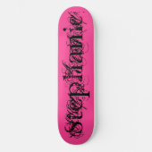 Chic Grunge Black en Roze Persoonlijk Skateboard (Voorkant)