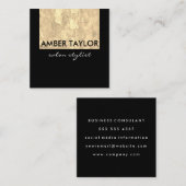 Chic Grunge Zwart Twee Tons Vierkante Visitekaartje (Voorkant / Achterkant)