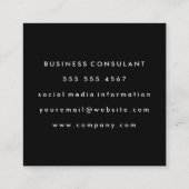 Chic Grunge Zwart Twee Tons Vierkante Visitekaartje (Achterkant)