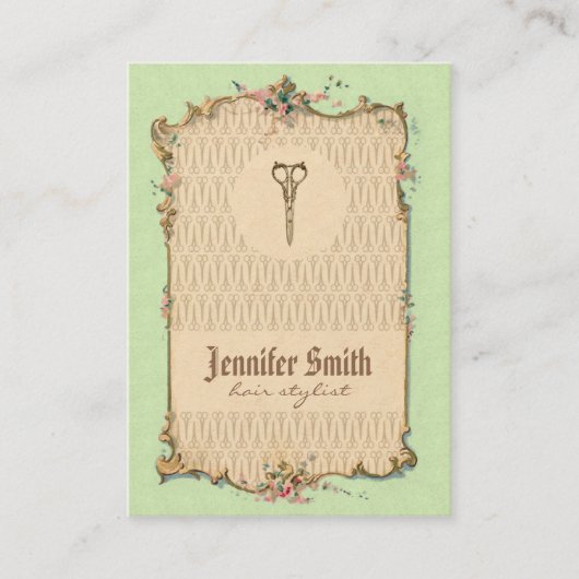 chic haarstylist groene haarstylist klantenkaartje (Voorkant)