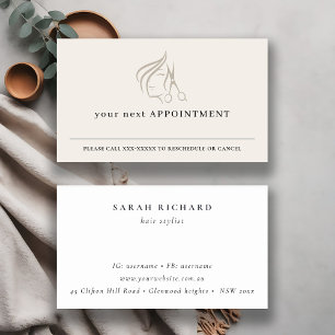 Chic Haarstylist Ivoor Hair Scissor Afspraak Visitekaartje