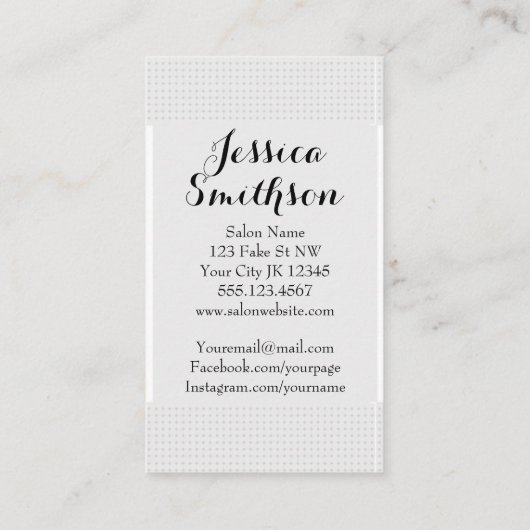 chic  haarstylist navy mod visitekaartje (Achterkant)