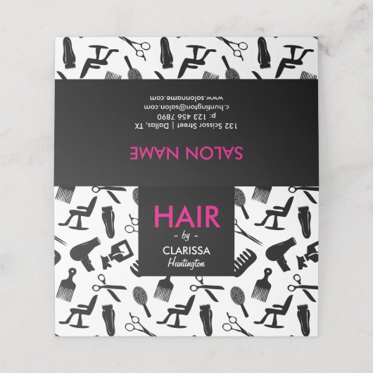 Chic Hair Stylist Appointcard Afsprakenkaart (Buitenkant ongevouwen)