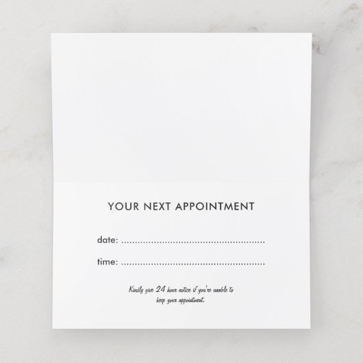 Chic Hair Stylist Appointcard Afsprakenkaart (Binnenkant ongevouwen)