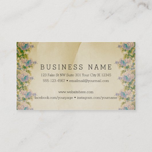 Chic  hair stylist hairstylist blauw roos visitekaartje (Achterkant)