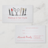 Chic Hair stylist Makeup Tools & Brushes White Afsprakenkaartje (Voorkant / Achterkant)