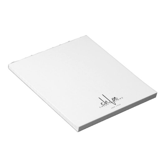 Chic Hair Stylist Minimalist Monogram  Notitieblok (Schuin)