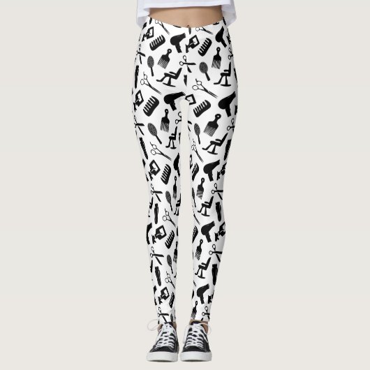 Chic Hair Stylist Patroon Leggings (Voorkant)