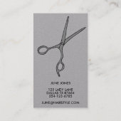 Chic Hair Stylist Scissors Salon Minimal Elegant Visitekaartje (Achterkant)