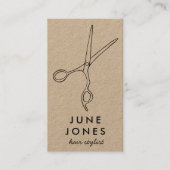 Chic Hair Stylist Scissors Salon Minimal Kraft Visitekaartje (Voorkant)