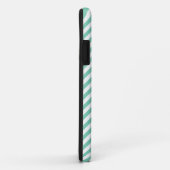 Chic Hallo Hot Pink Heart | Aangepaste mint-stripe Case-Mate iPhone Case (Achterkant/rechts)