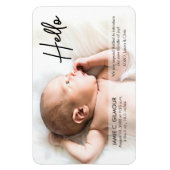 Chic Hallo Introductie Baby met foto-naam Magneet (Verticaal)