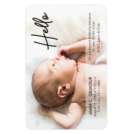 Chic Hallo Introductie Baby met foto-naam Magneet