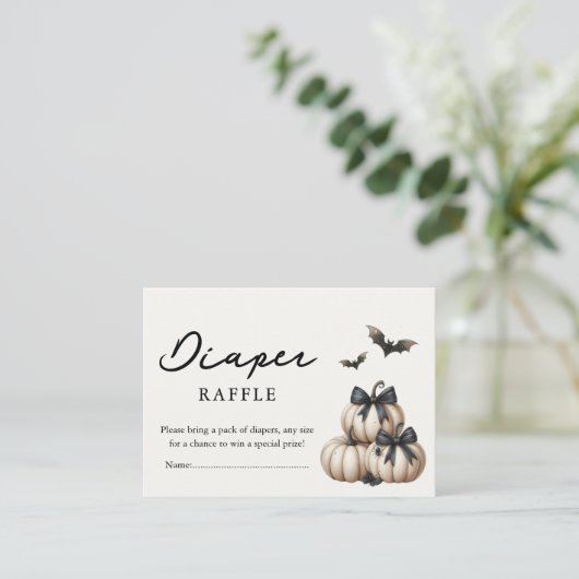 Chic Halloween Baby Shower Diaper Raffle Informatiekaartje (Staand voorkant)
