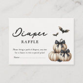 Chic Halloween Baby Shower Diaper Raffle Informatiekaartje (Voorkant)