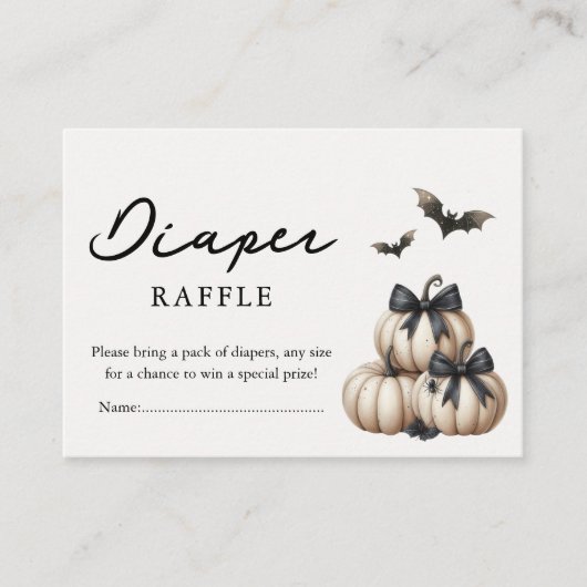 Chic Halloween Baby Shower Diaper Raffle Informatiekaartje (Voorkant)