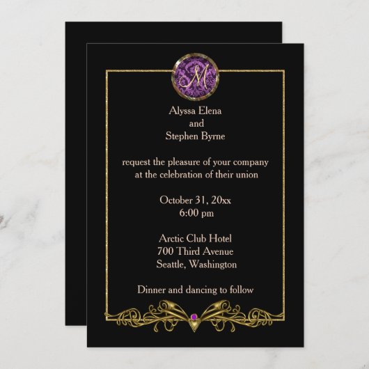 Chic Halloween bruiloft uitnodiging (Voorkant / Achterkant)