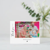 Chic Hand-belettering Foto Verjaardagsfeest Dank u Briefkaart (Staand voorkant)