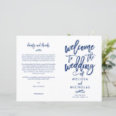 Chic Hand-briefed Wedding Program (Staand voorkant)