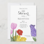 Chic Hand-Drawn Floral Baby shower Waterverf Kaart (Voorkant)