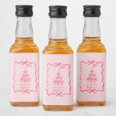 Chic Hand Drawn Pink Champagne Tower Birthday  Likeurfles Etiket (Flessen)