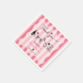 Chic Hand Drawn Roze Streep Vrijgezellenfeest Servet (Hoek)