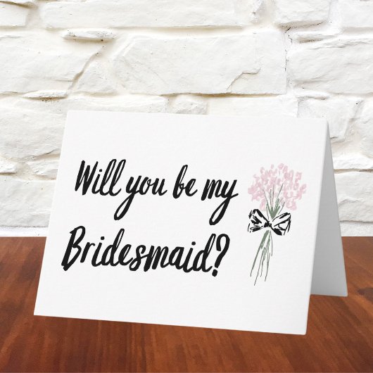 Chic Hand Drawn You Will Be My Bridesmaid Voorstel Kaart
