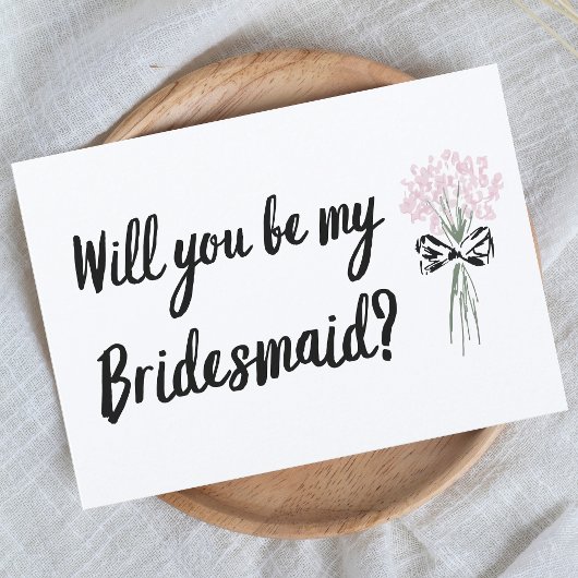 Chic Hand Drawn You Will Be My Bridesmaid Voorstel Kaart
