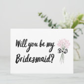 Chic Hand Drawn You Will Be My Bridesmaid Voorstel Kaart (Staand voorkant)