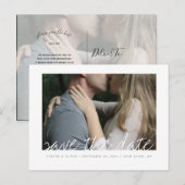 Chic Hand Gehuurd sparen de Datum Uitnodiging Briefkaart (Voorkant / Achterkant)